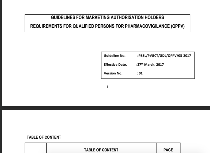 GUIDELINES FOR MAH REQUIREMENTS FOR QUALIFIED PERSONS FOR PHARMACOVIGILANCE-Sierra Leone